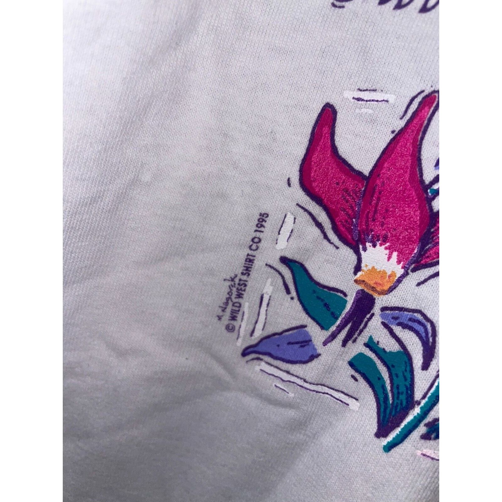 Jerzees Vintage Misprint Shirt South Dakota Flowers White Test Print Size US M / EU 48-50 / 2 - 7 Thumbnail