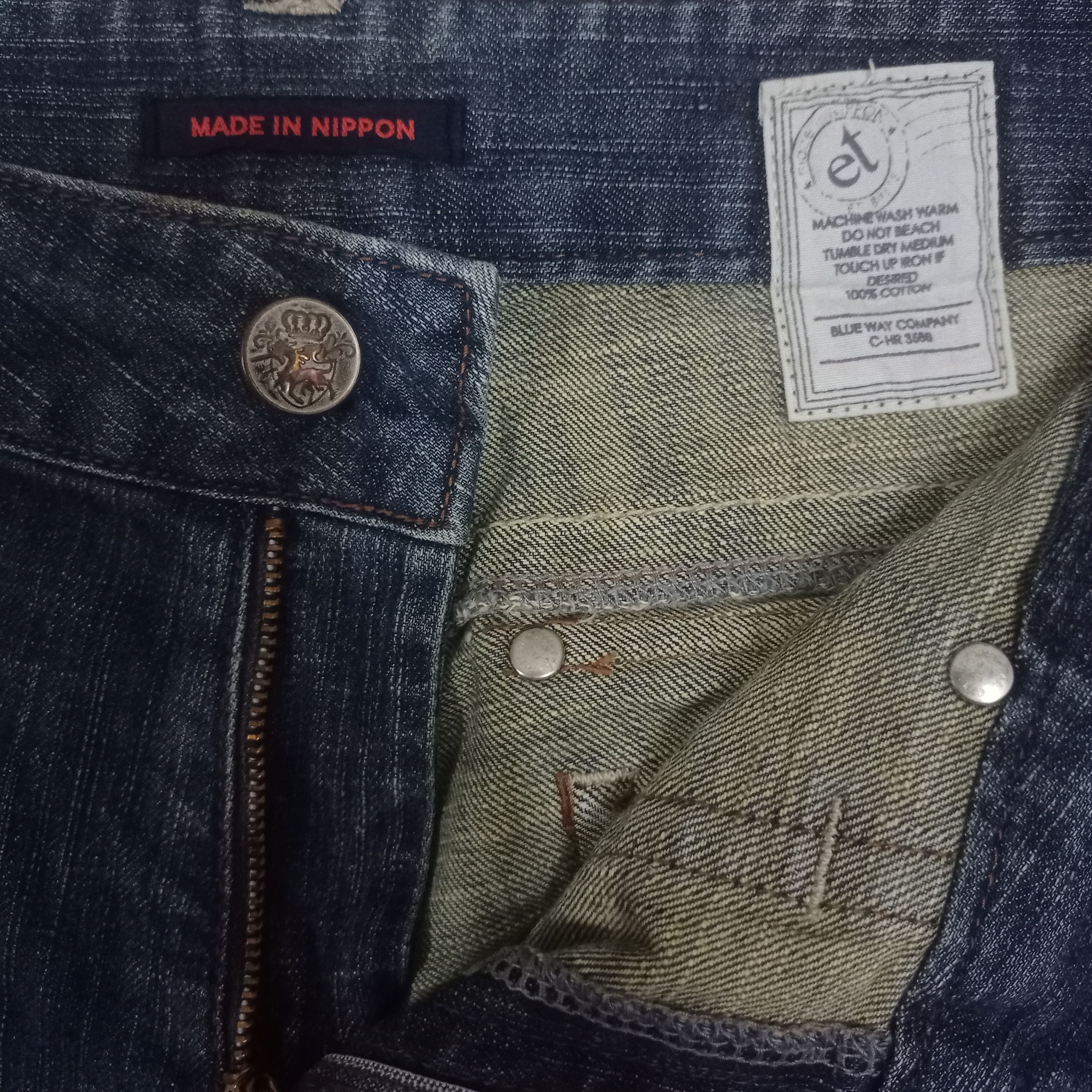Japanese Brand Vintage Japanese Blue Way Fatigue Style Flare Jeans 30x29 Size US 30 / EU 46 - 3 Thumbnail