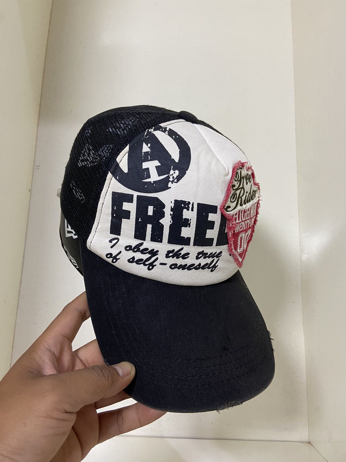 If Six Was Nine 2000s free rider trucker hat embroidery Size ONE SIZE - 4 Thumbnail
