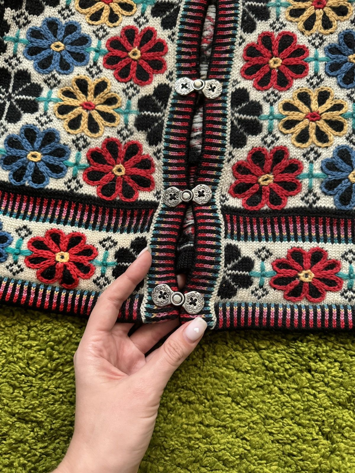 Dale Of Norway × Vintage Vrikke Norway vintage ethnic wool cardigan sweater Size M / US 6-8 / IT 42-44 - 4 Thumbnail