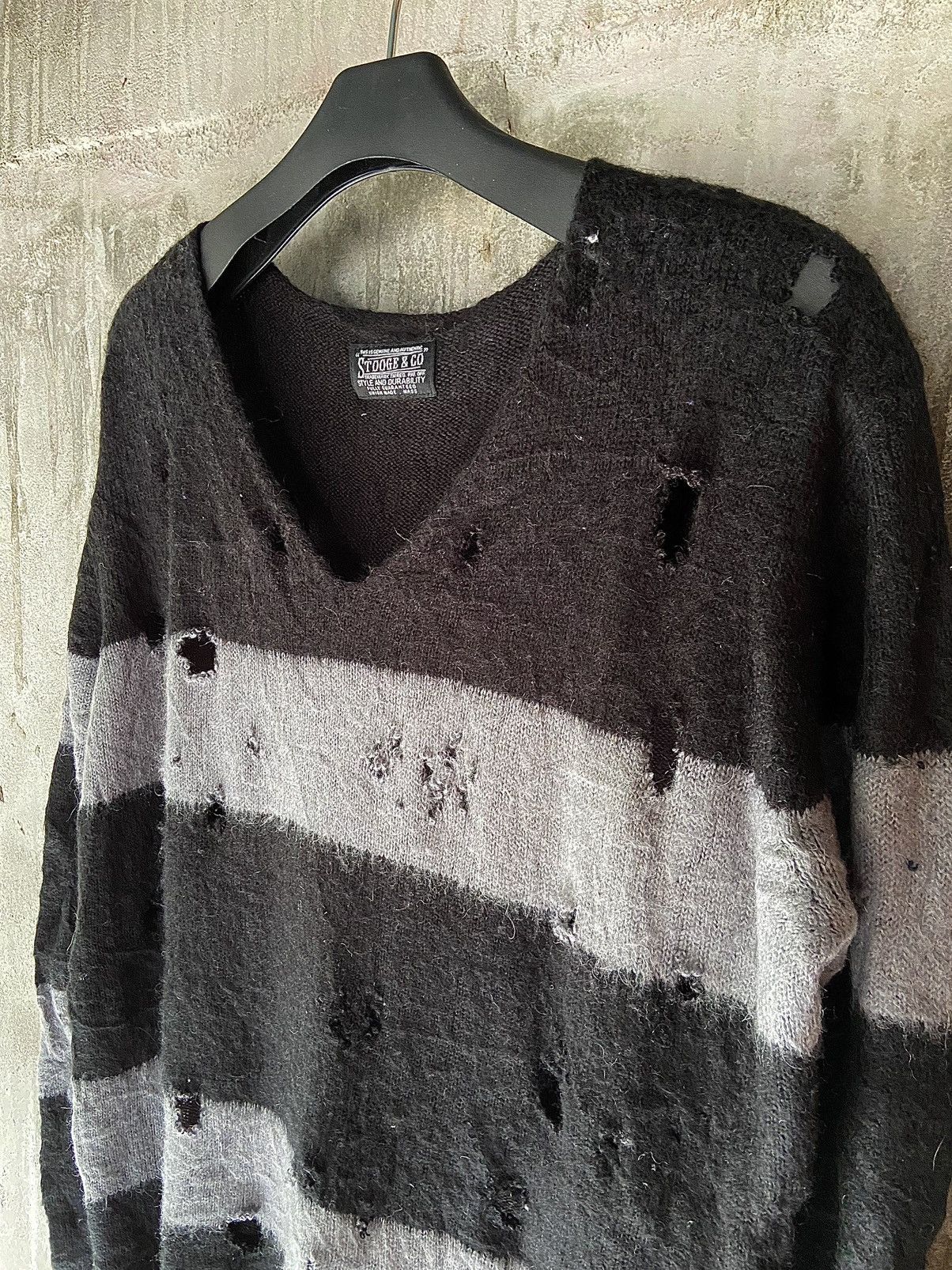 If Six Was Nine STOOGE & CO PUNK DISTRESSED STRIPED KNIT Size US M / EU 48-50 / 2 - 4 Thumbnail