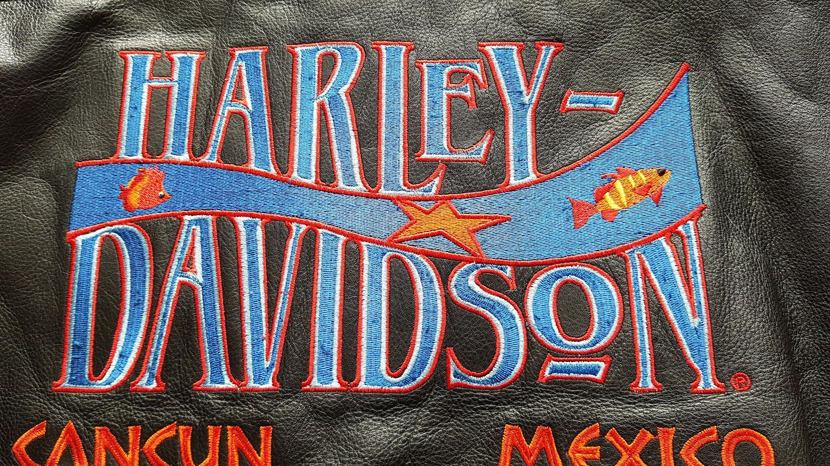 Harley Davidson × Vintage SICK Cancun Harley Davidson Embroidered Leather Jacket Size US M / EU 48-50 / 2 - 5 Thumbnail