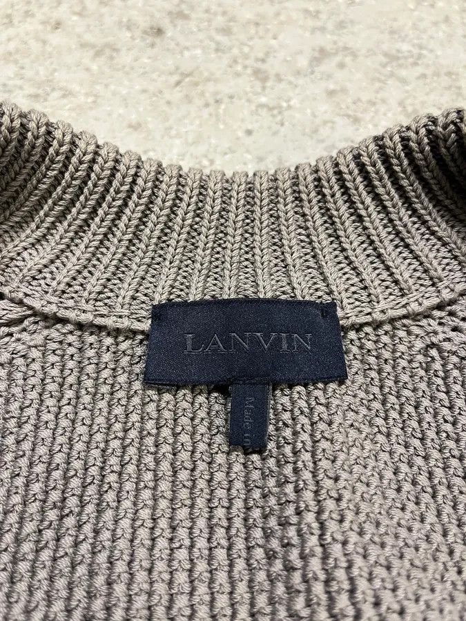 Lanvin × Vintage Lanvin Grey Wool Zip-up Minimalist Sweater Size US L / EU 52-54 / 3 - 7 Thumbnail