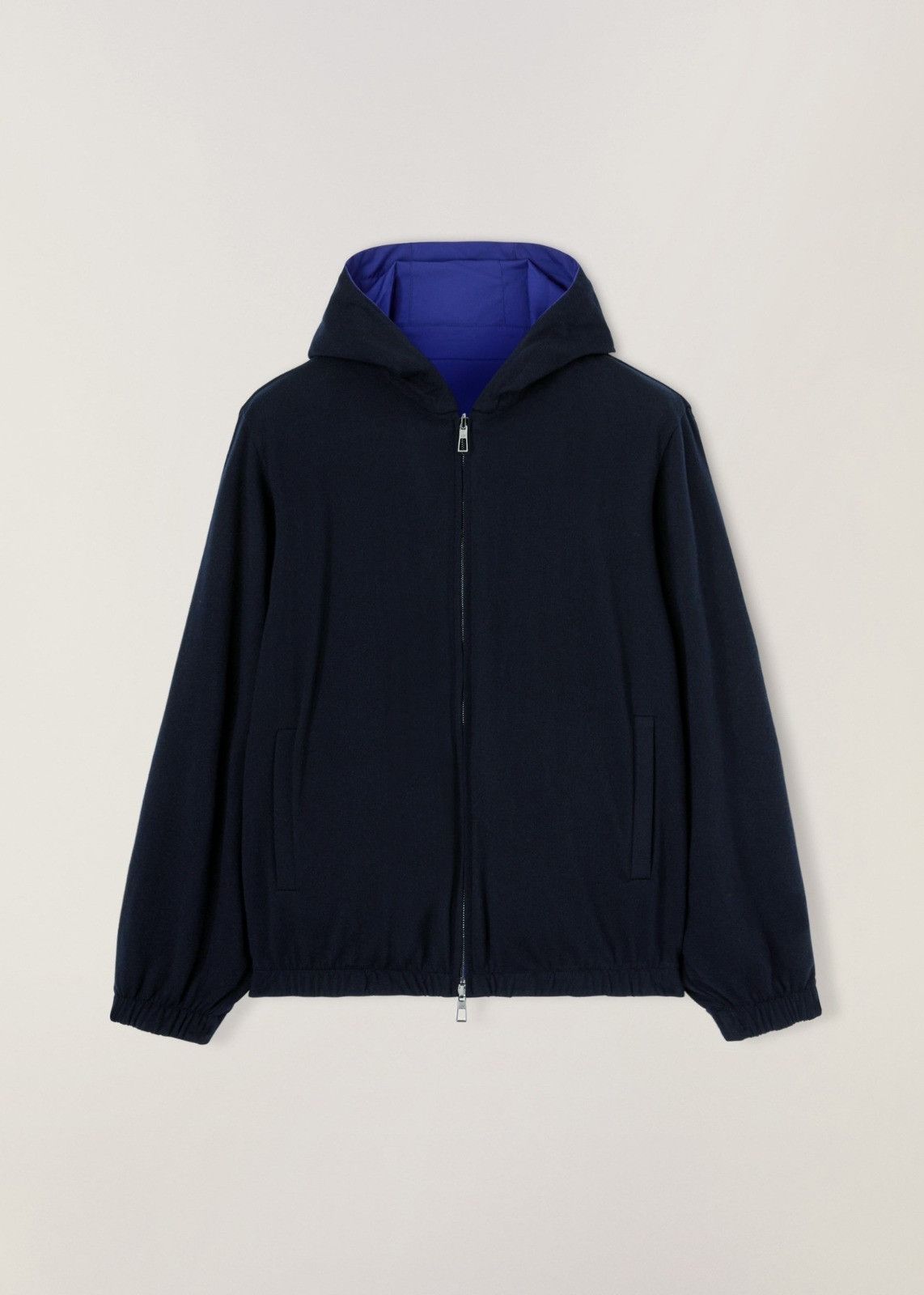 image of Loro Piana O1Loc1C0124 Reversible Bomber Jacket In Navy Blue, Men's (Size Small)