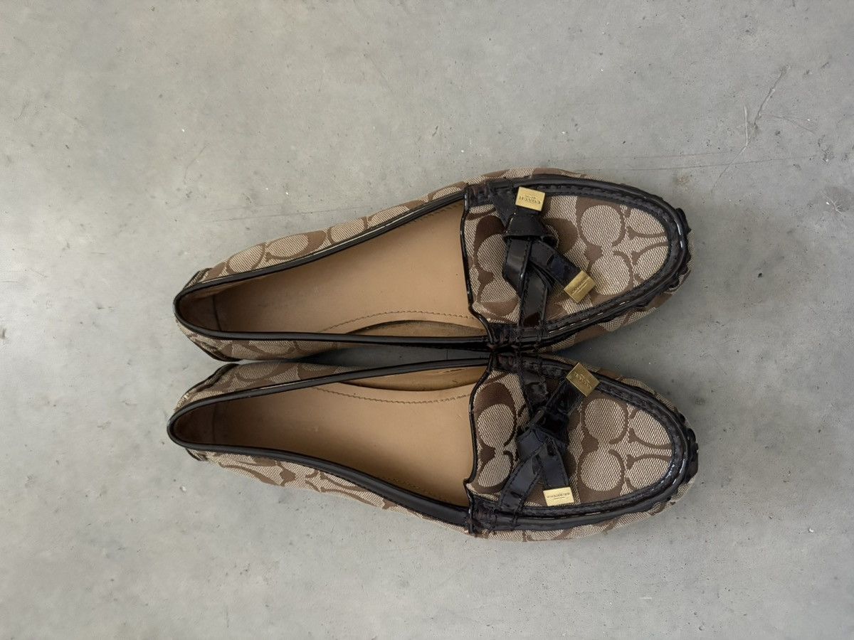 Coach Coach signature brown loafers with gold Accents Size US 7.5 / IT 37.5 - 1 Thumbnail
