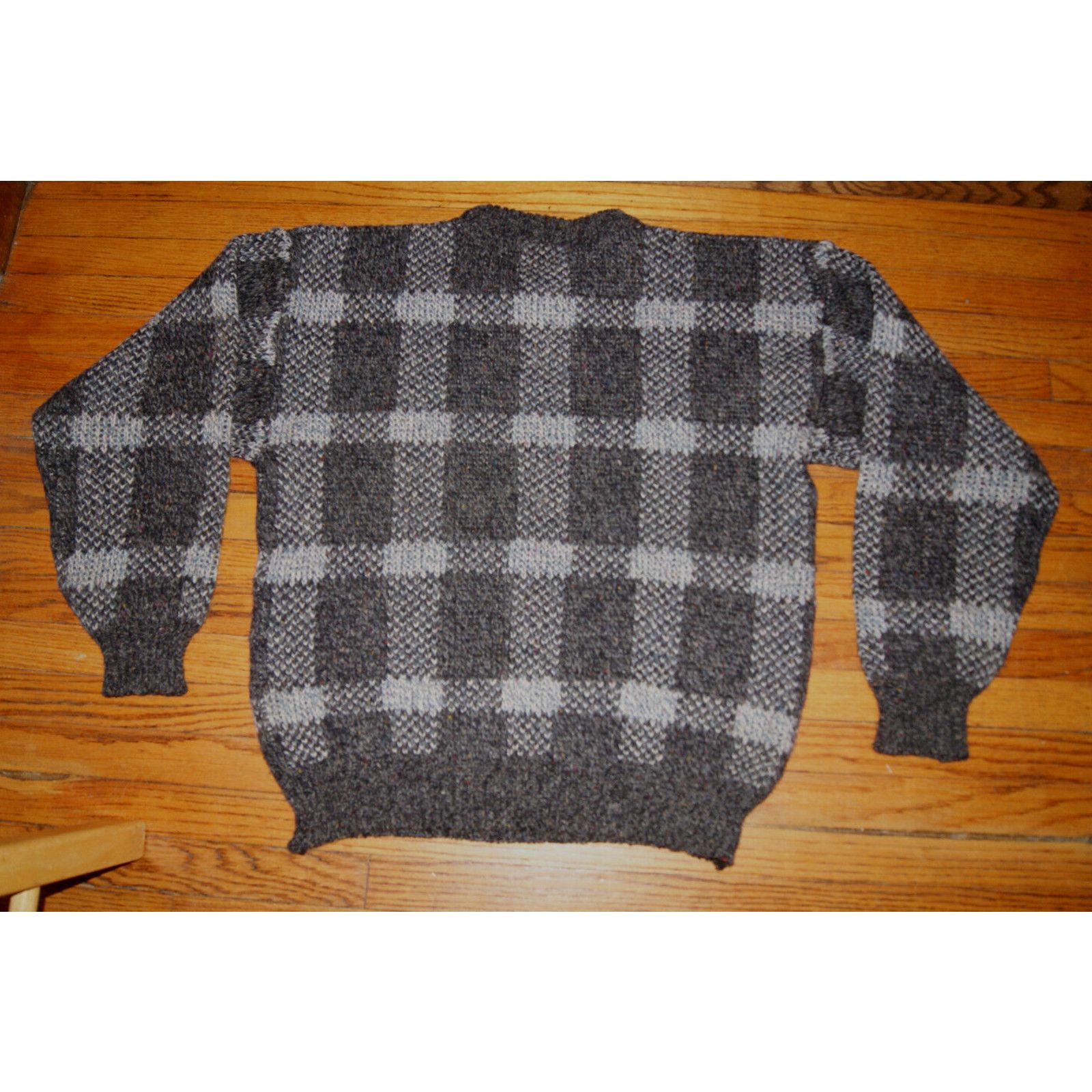 Other VTG Grandpa Sweater Mens XL Wool Blend Gray Black Chunky Size US XL / EU 56 / 4 - 3 Thumbnail