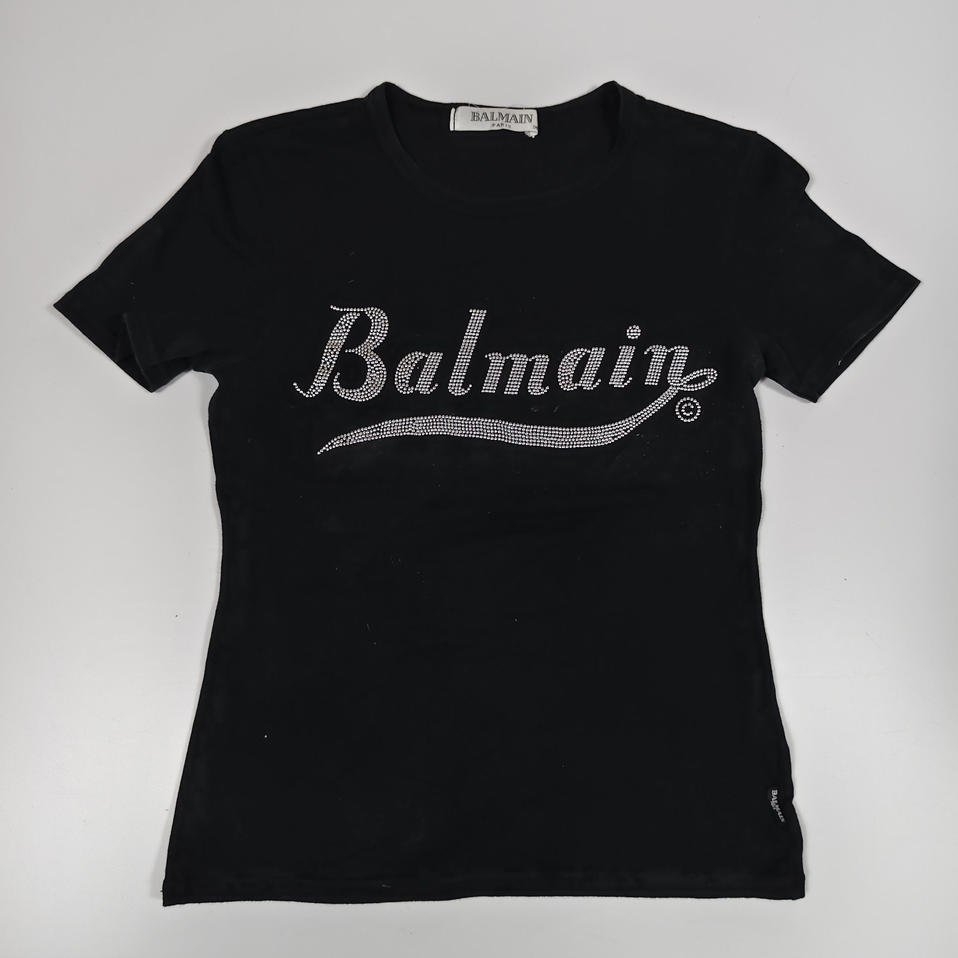Balmain Balmain Paris Swarovski Crystal Script Logo Black Womens #F Size XS / US 0-2 / IT 36-38 - 1 Thumbnail