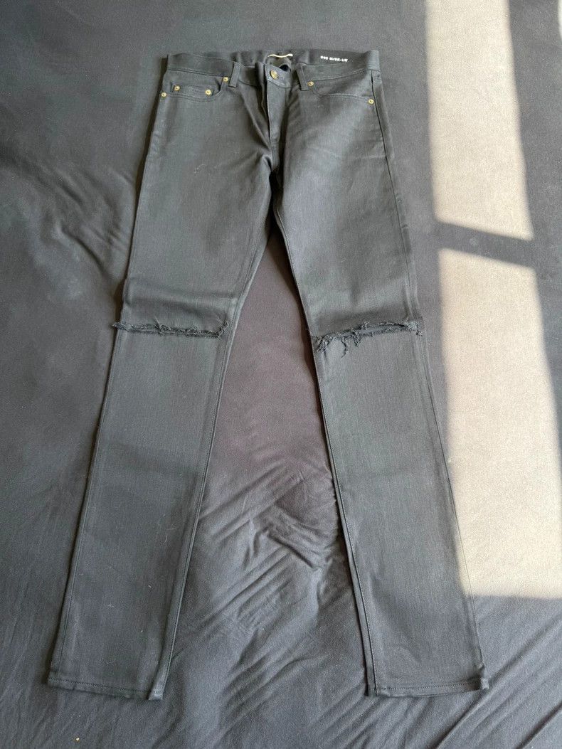 Saint Laurent Paris Saint Laurent Black Ripped Denim Pants-dmc Size US 32 / EU 48 - 1 Thumbnail