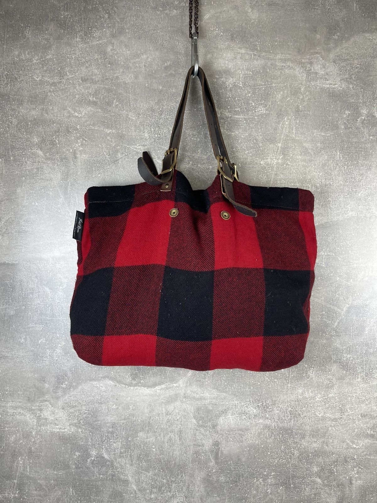 Vintage × Woolrich Woolen Mills Woolrich x Abercrombie & Fitch Buffalo Plaid Wool Tote Bag Size ONE SIZE - 5 Thumbnail