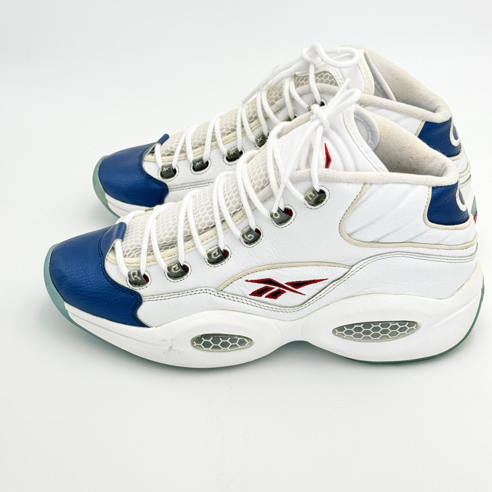 Reebok Reebok Question Mid Blue Toe Allen Iverson White Blue Size US 12 / EU 45 - 8 Thumbnail
