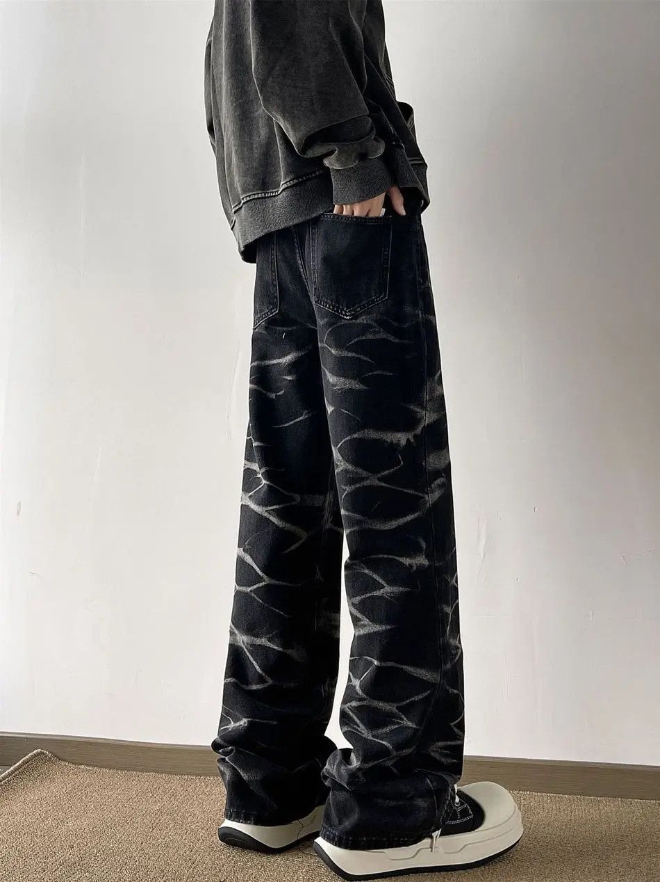 Japanese Brand Retro loose slightly flared wave jeans Size US 32 / EU 48 - 4 Thumbnail
