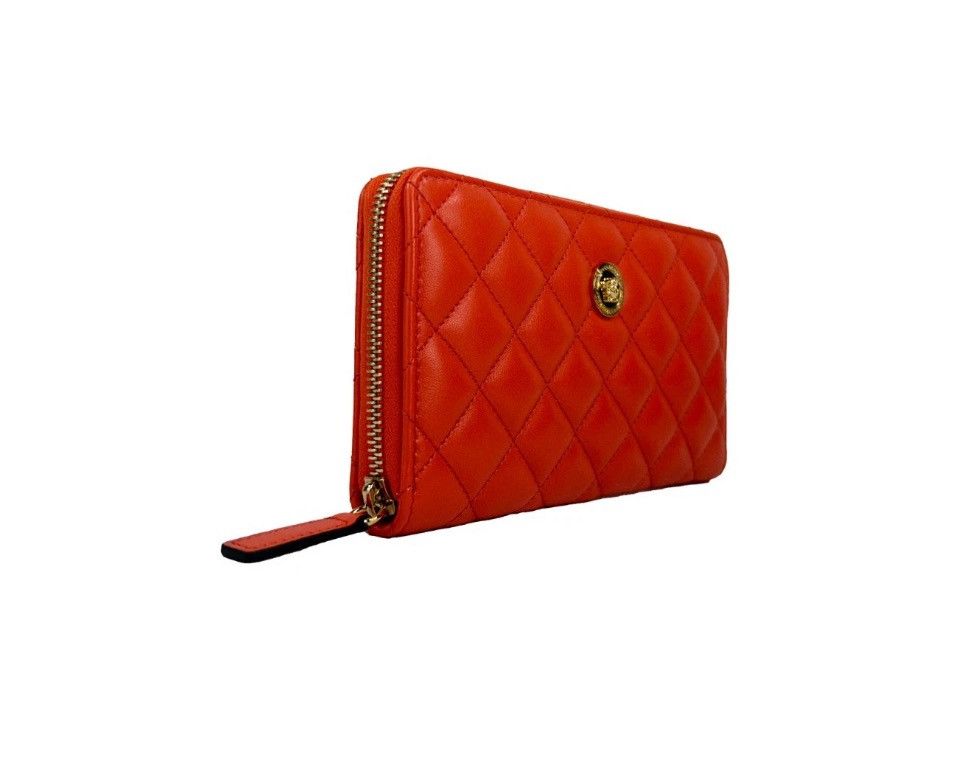 Versace Versace Quilted Leather Continental Wallet | Coral Orange Size ONE SIZE - 2 Thumbnail
