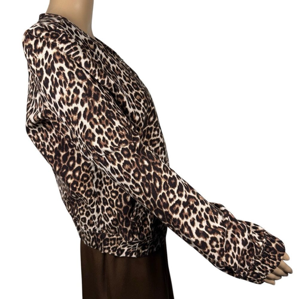 Guess GUESS Leopard-Print Cotton Bomber Jacket Size L Size L / US 10 / IT 46 - 3 Thumbnail