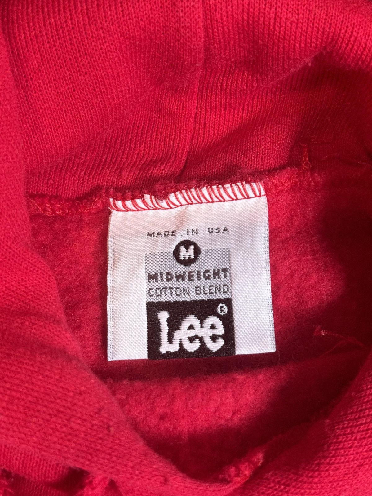 Lee × Vintage Vtg 90s Blank Raglan Minimalist Red Lee Midweight Hoodie Size US M / EU 48-50 / 2 - 3 Thumbnail