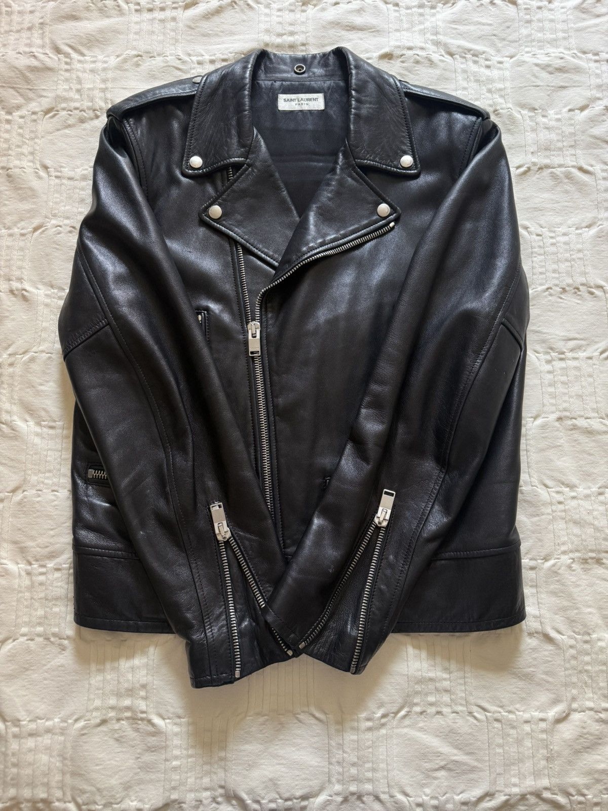 Saint Laurent Paris Saint Laurent L01 Leather Jacket (Hedi Slimane Era) Size US L / EU 52-54 / 3 - 7 Thumbnail