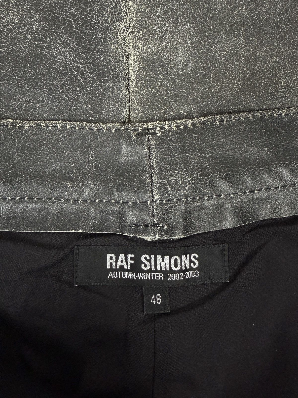 Raf Simons Raf Simons AW02 Virginia Creeper Cracked Leather Pants Size US 30 / EU 46 - 4 Thumbnail