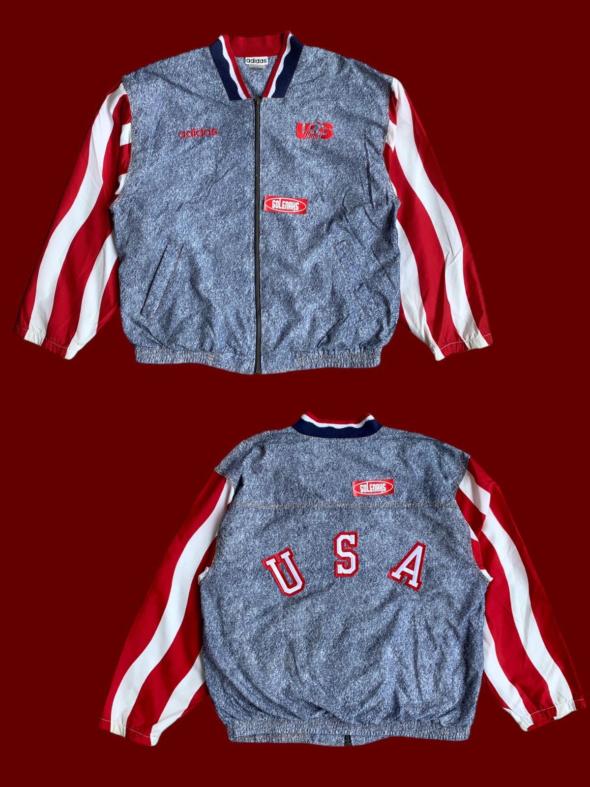 image of Adidas x Soccer Jersey Vintage Usa Soccer World Cup Team 1994 Jacket in Denim, Men's (Size Medium)