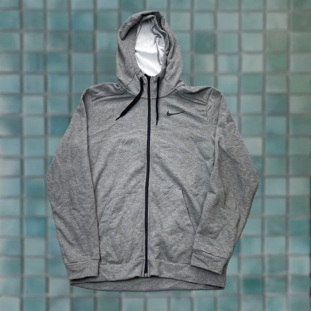 Nike Nike Hoodie Men M Gray Dri Fit Full Zip Training Kangaroo Pocket Size US M / EU 48-50 / 2 - 1 Thumbnail