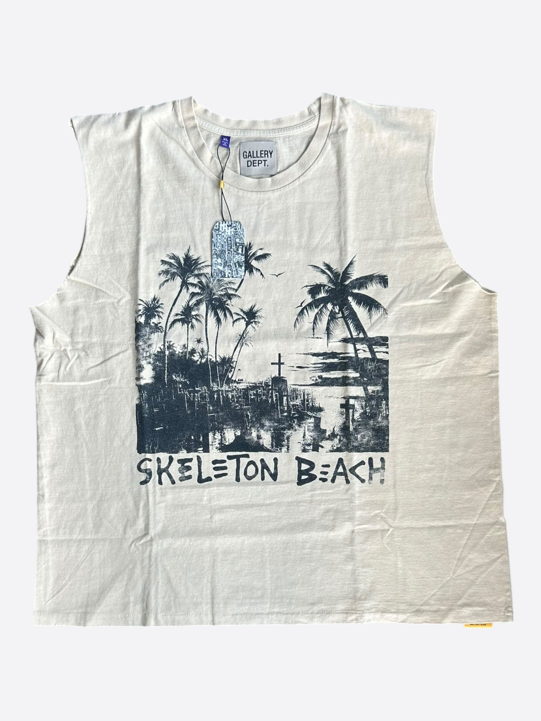 Gallery Dept. Archival White Skeleton Beach Sleeveless T-Shirt 