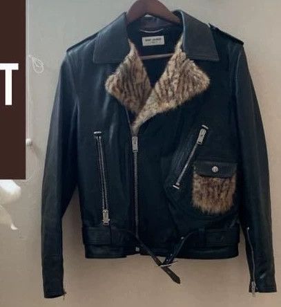 Saint Laurent Paris Saint Laurent Paris Fur patchwork leather jacket Size US M / EU 48-50 / 2 - 1 Thumbnail