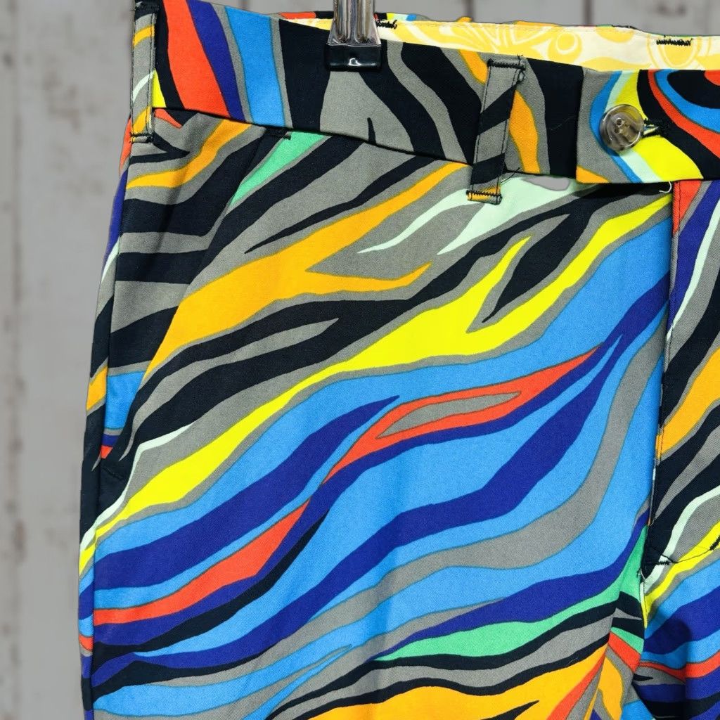 Loudmouth Golf Pants Zebra Stripe Rainbow Steppin Out Mens 34 35x29 Flat Front Button Zipper Belt Loops Pockets Chino Straight Regular