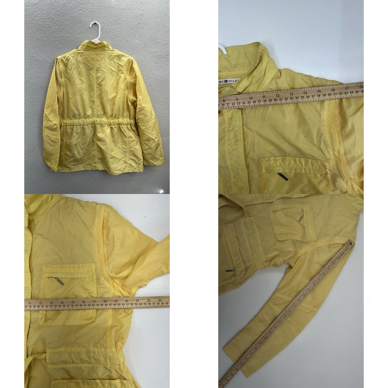 Tommy Hilfiger VINTAGE Tommy Hilfiger Womens Windbreaker Jacket L Yellow Removable Sleeves Zip Up Pockets Full Zip Lightweight Solid Outdoor Size L / US 10 / IT 46 - 8 Thumbnail