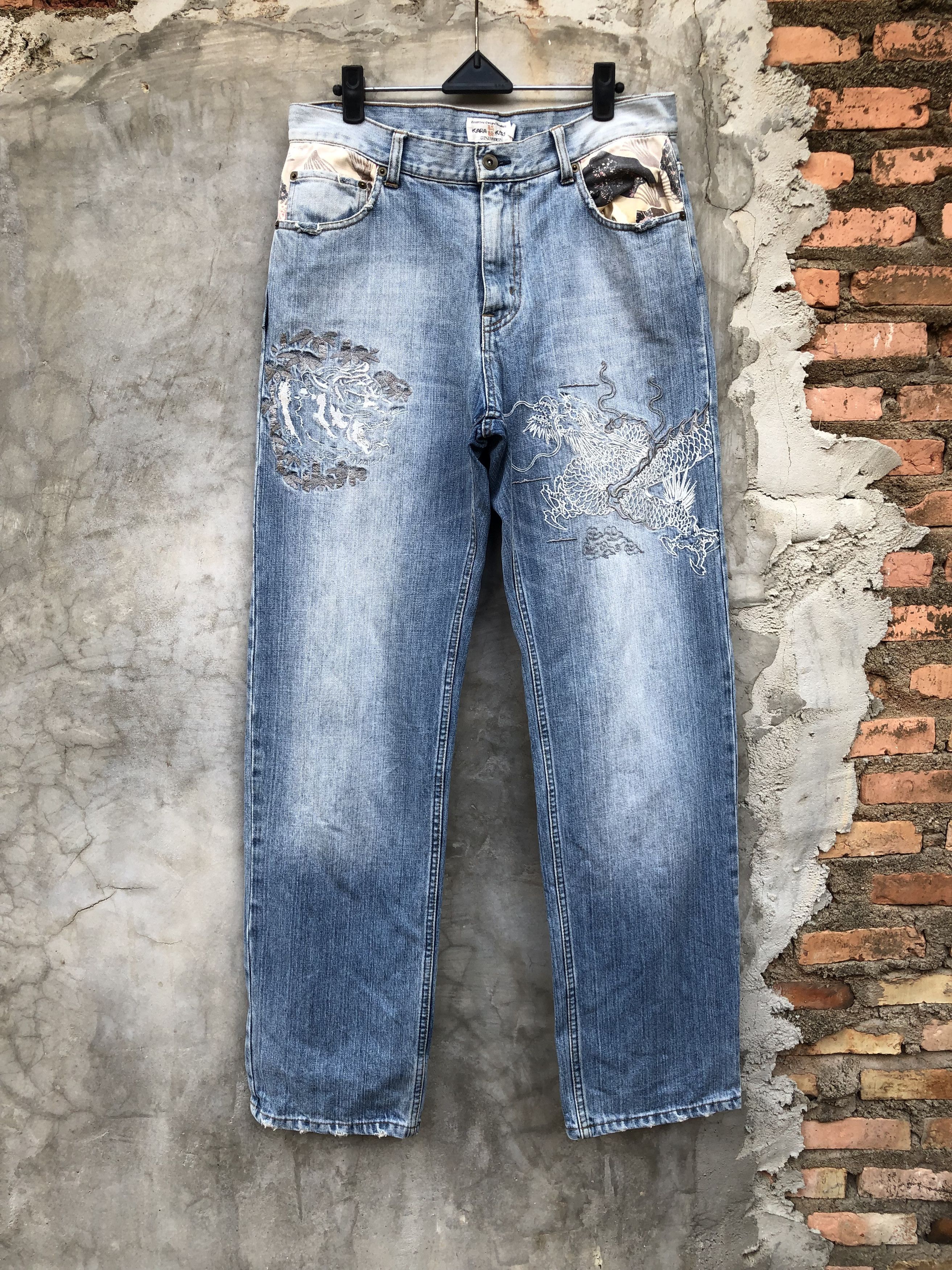 Karakuri Tamashii Karakuri Tamashi Dragon and Tiger Embroidery denim Size US 32 / EU 48 - 1 Thumbnail