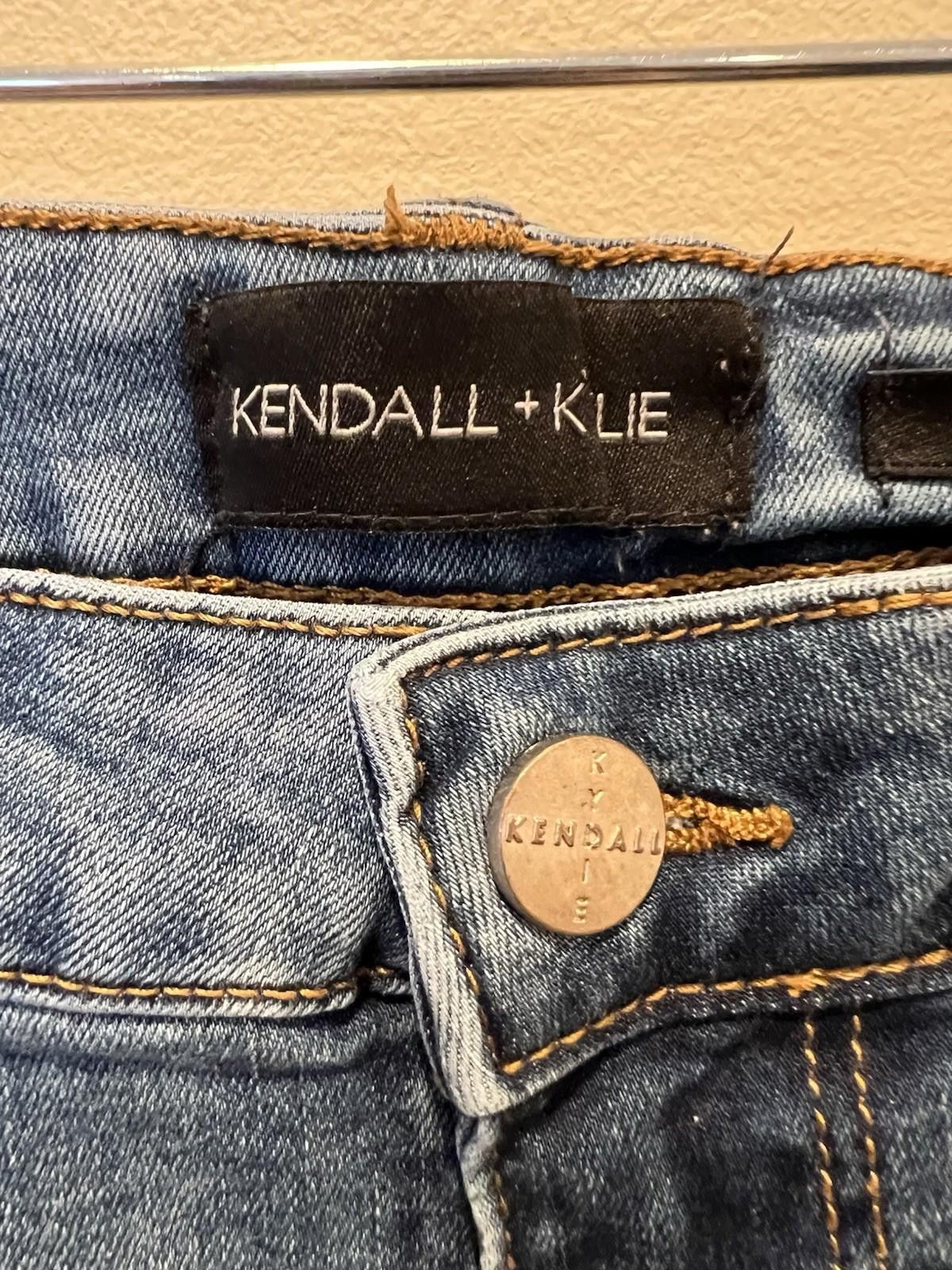 Kendall And Kylie Kendall+Kylie High Rise Distressed Skinny Jeans Blue Womens Size 29" - 3 Thumbnail