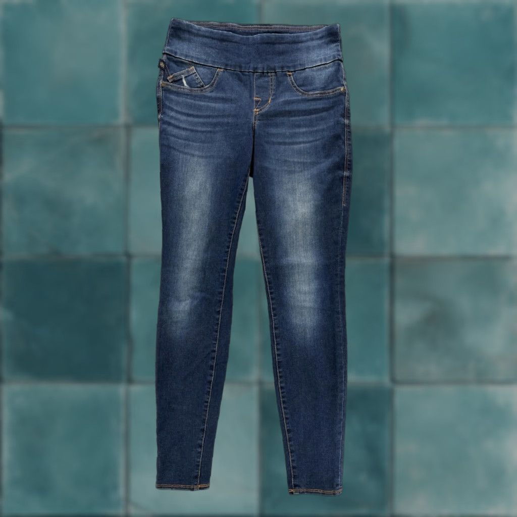 Vintage Rock & Republic Jeans Womens 4 Dark Wash Fever Pull On Skinny Ankle Denim Grunge Size 27" / US 4 / IT 40 - 1 Thumbnail