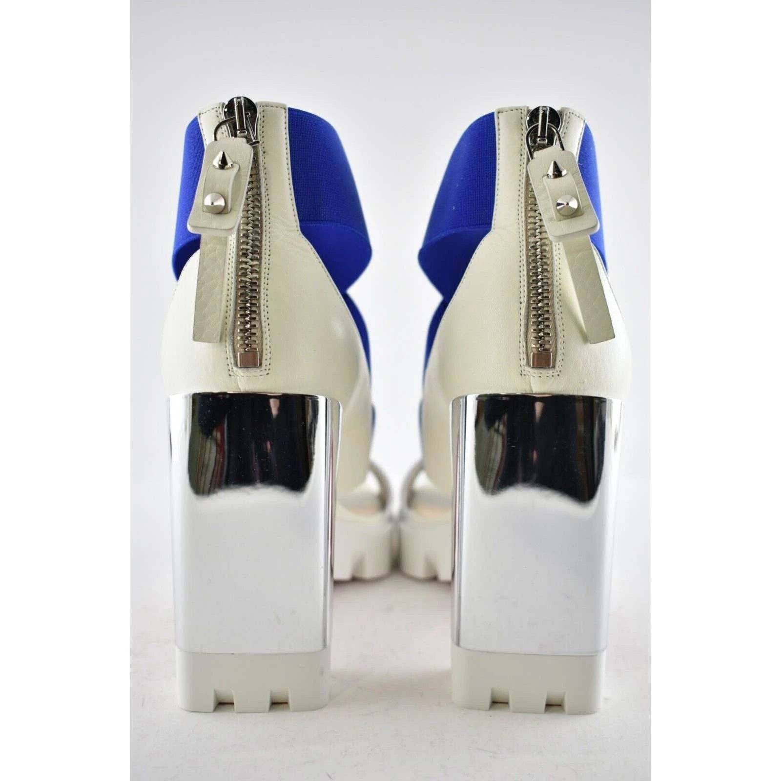 Christian Louboutin Patrouiagoma 100 Blue Strap Sandal Block Heel Pump 40.5 Size US 10.5 / IT 40.5 - 11 Thumbnail