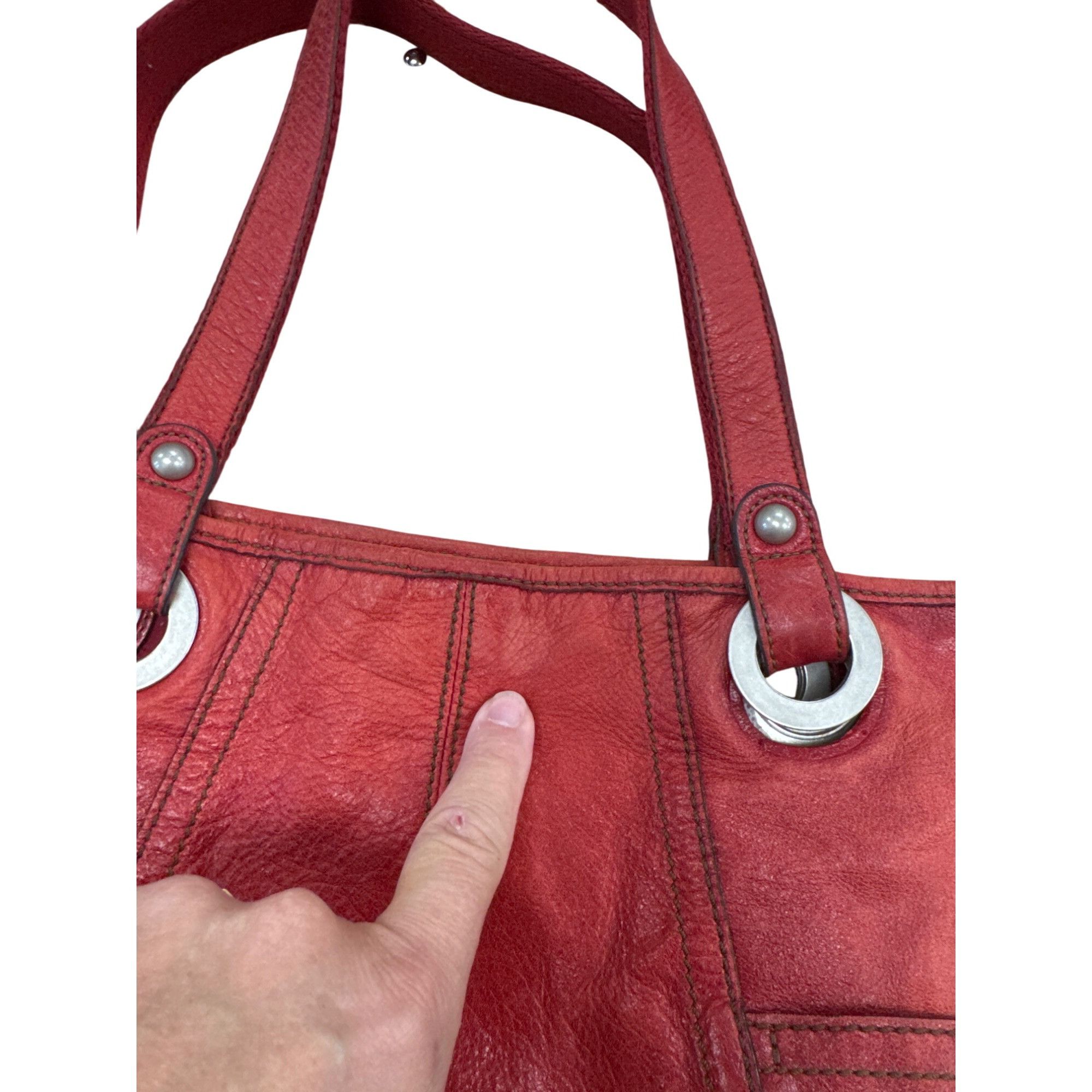 Fossil Vintage Fossil Womens Red Leather Handbag Purse 13x10 SKU 73 Size ONE SIZE - 13 Thumbnail