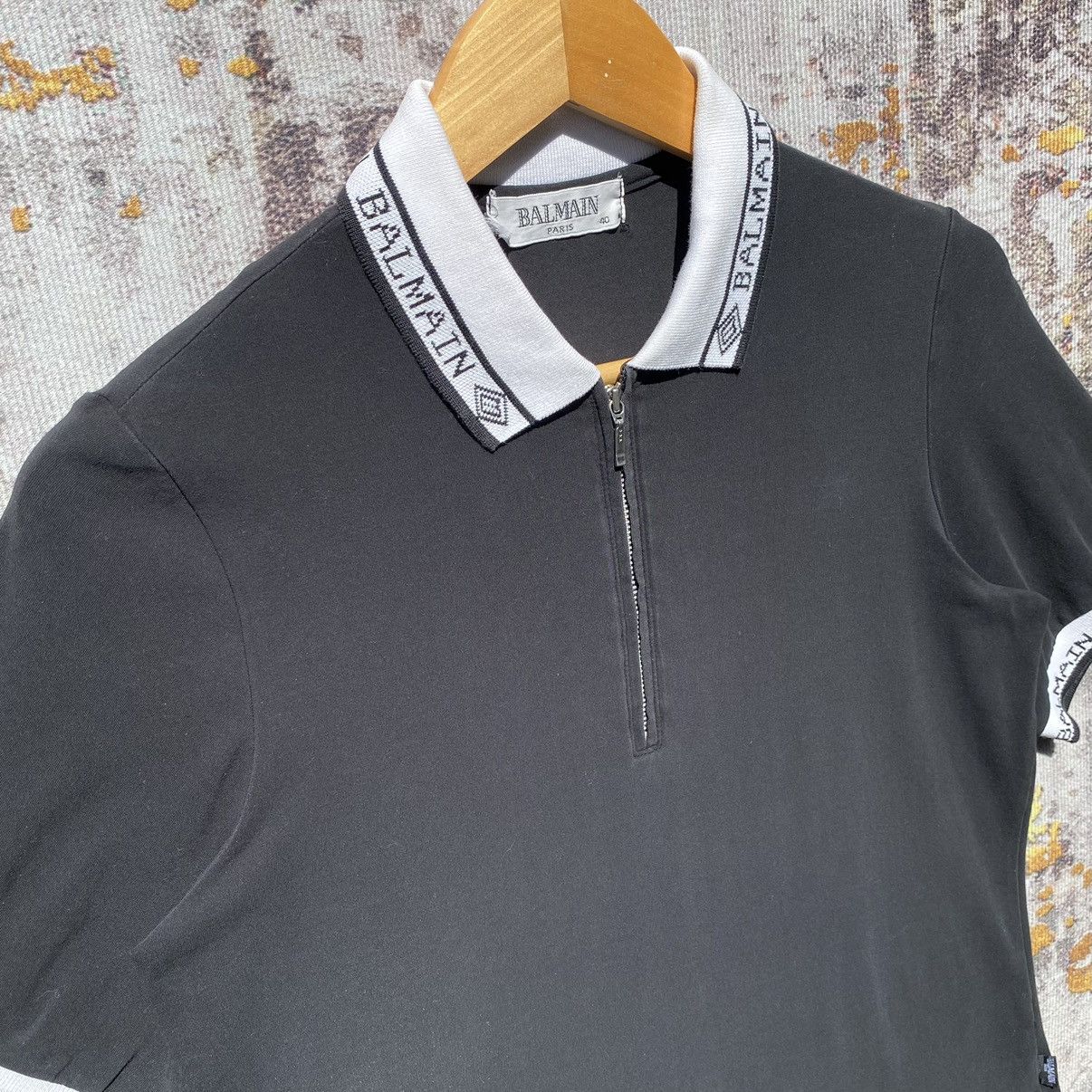 Balmain Vintage Balmain Paris Polos Half Zip Shirt Balmain SunFaded Size US S / EU 44-46 / 1 - 5 Thumbnail