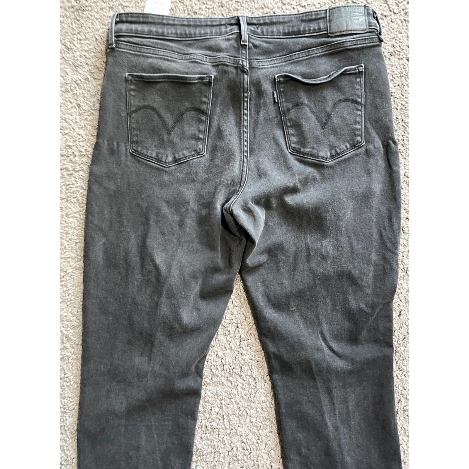 Levi's LEVI'S Mid Rise Skinny Light Wash Black Denim Jeans Women's 16 Regular Inseam 30 Black Cotton Blend Denim Size 38" / US 16 / IT 52 - 4 Thumbnail