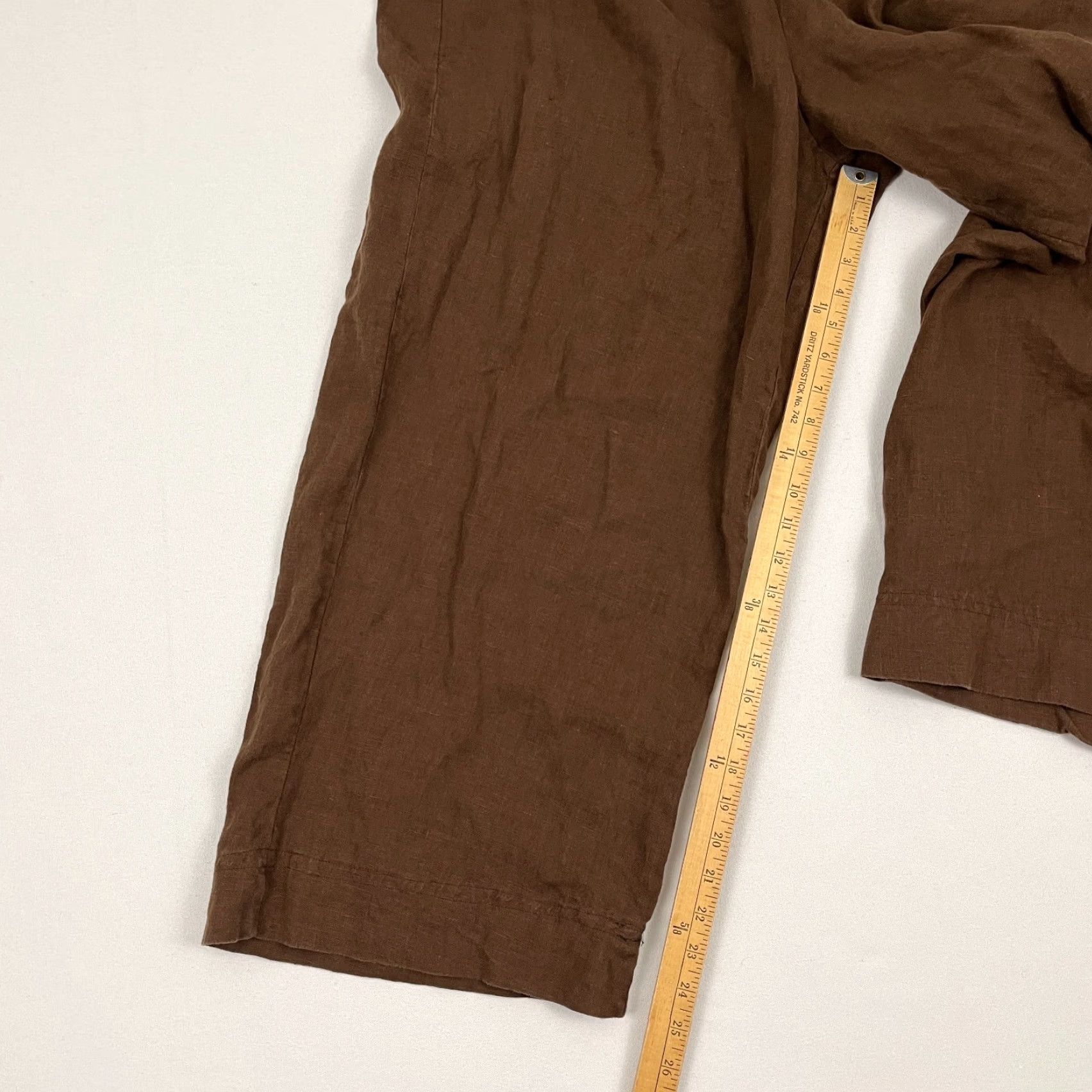 Vintage Womens Linen Pants Sz 30 - 42 Adjustable Elastic Waist Baggy Wide Leg High Rise Size 36" / US 14 / IT 50 - 6 Thumbnail