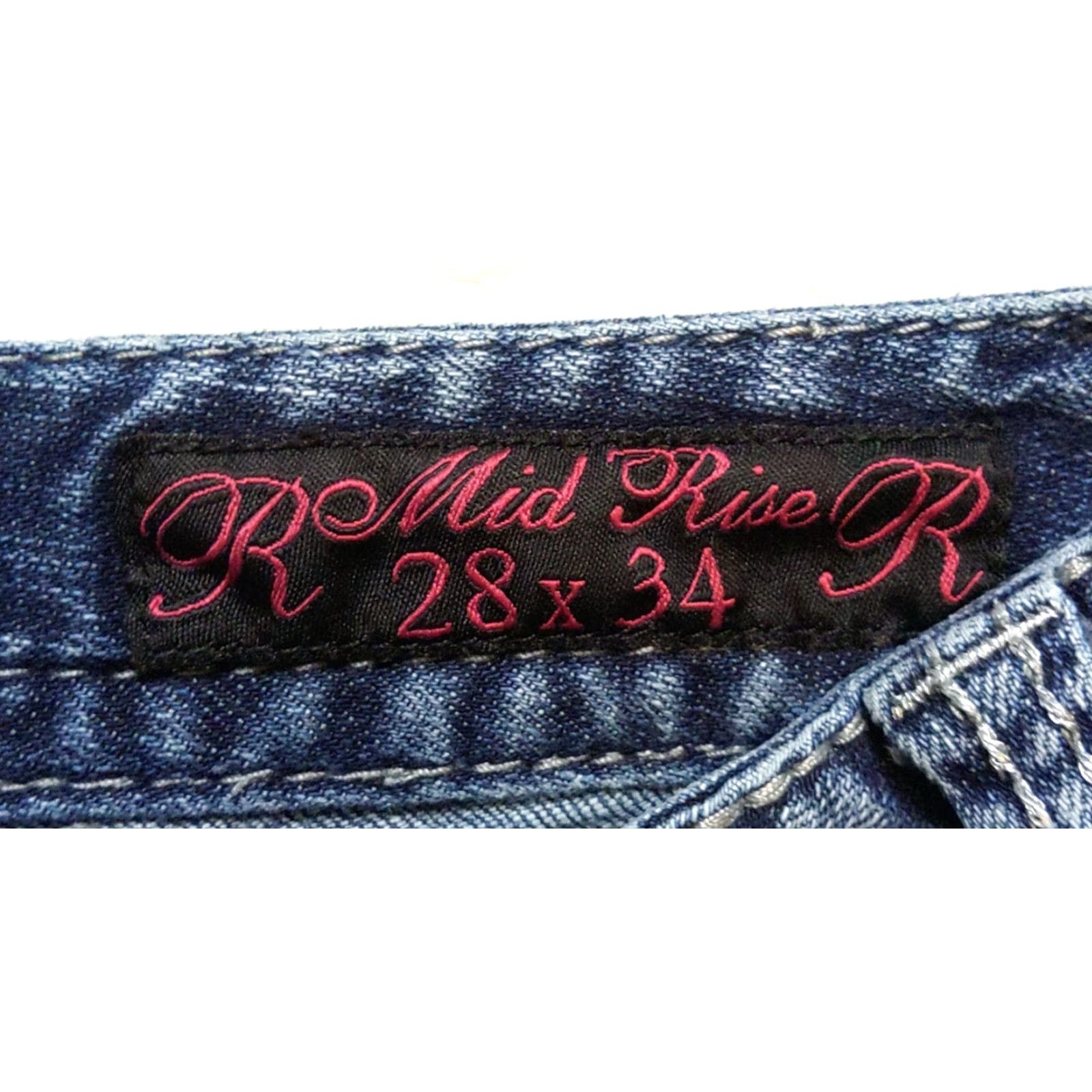 Denime Rock & Roll Cowgirl Jeans 28x34 Women Dark Wash Denim Mid Rise Western Bootcut Size 28" / US 6 / IT 42 - 6 Thumbnail