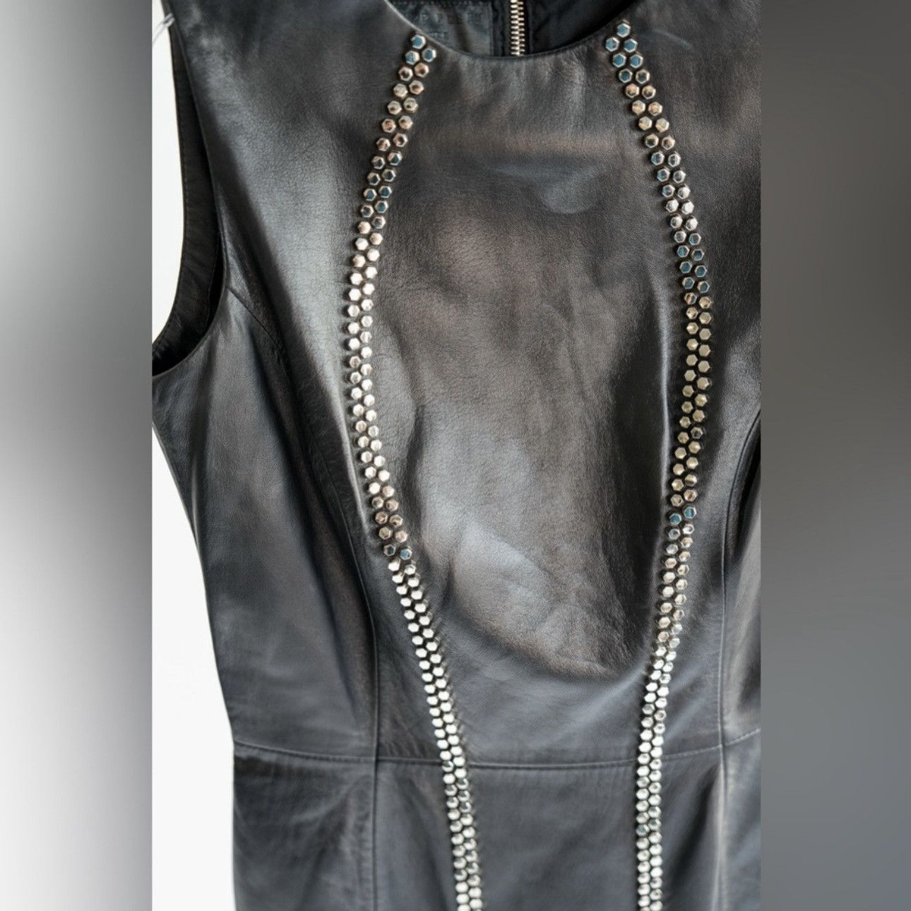 Philipp Plein Phillip Plein Couture Full Grain Leather Studded Mini Dress Size M / US 6-8 / IT 42-44 - 2 Thumbnail