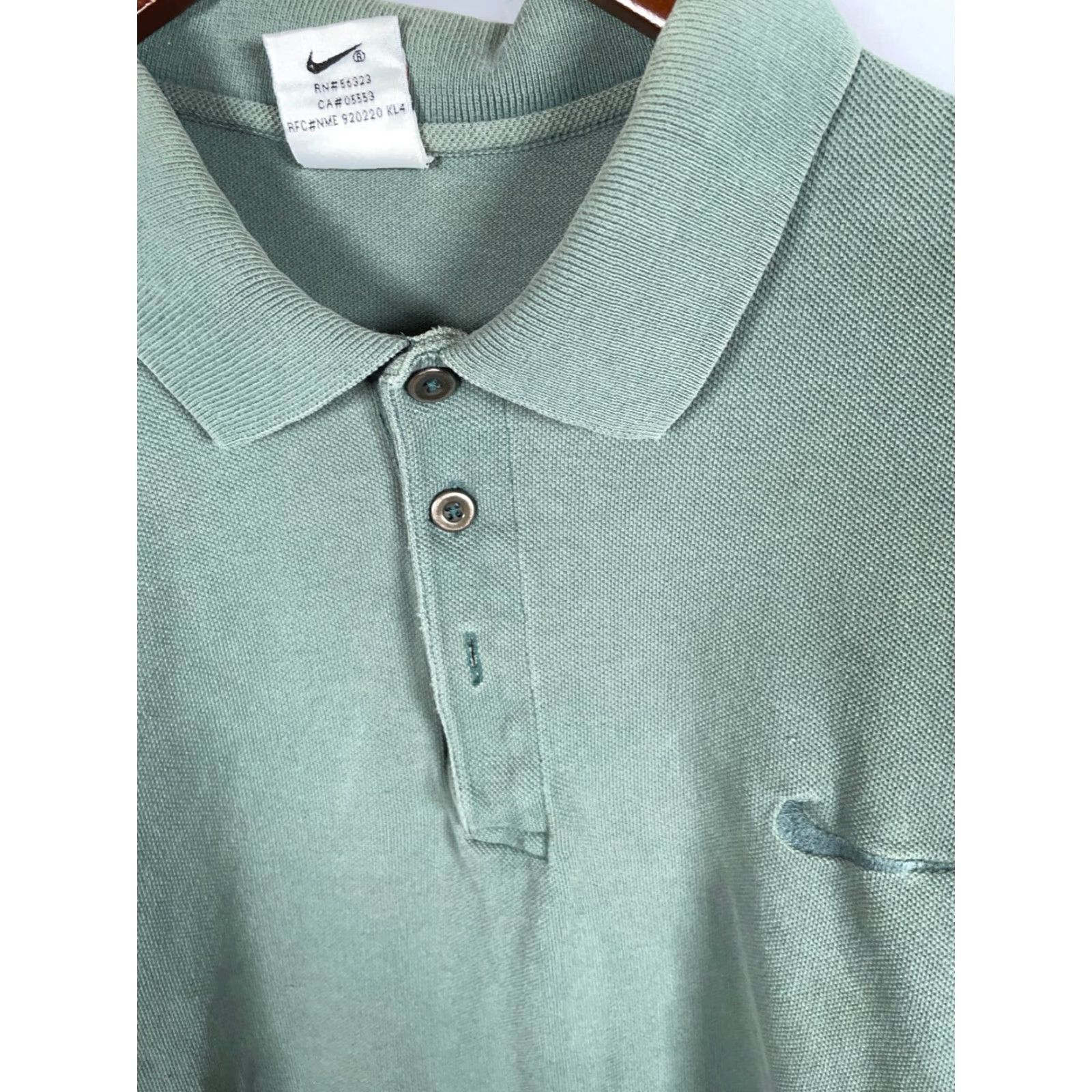 Nike VINTAGE Nike Polo Shirt Men Large Green 90s Retro Sports Pique Cotton Casual Size US L / EU 52-54 / 3 - 5 Thumbnail