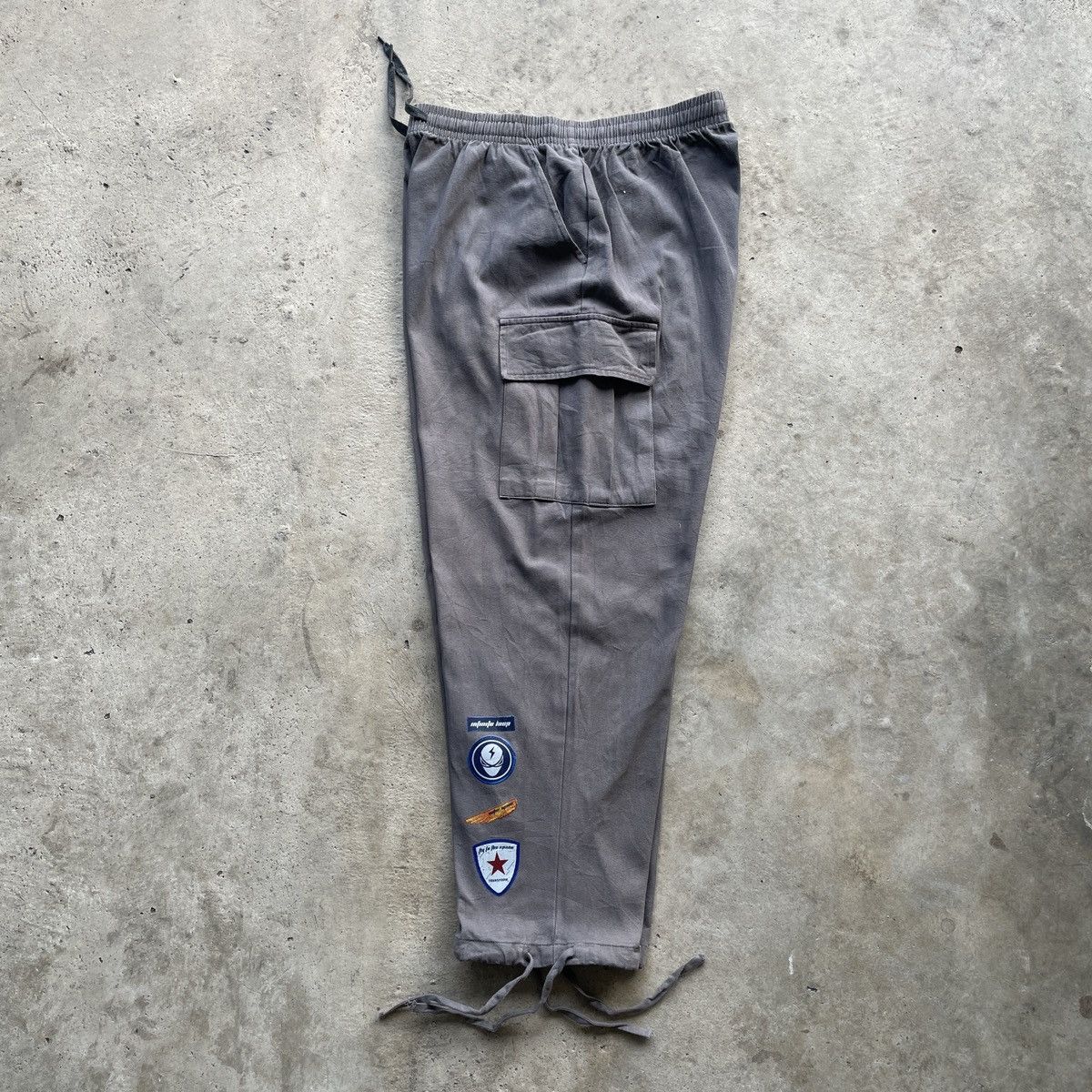 Hook-Ups Vintage Hook Faded Drawstring Waist Baggy Cargo Pants Size US 32 / EU 48 - 3 Thumbnail