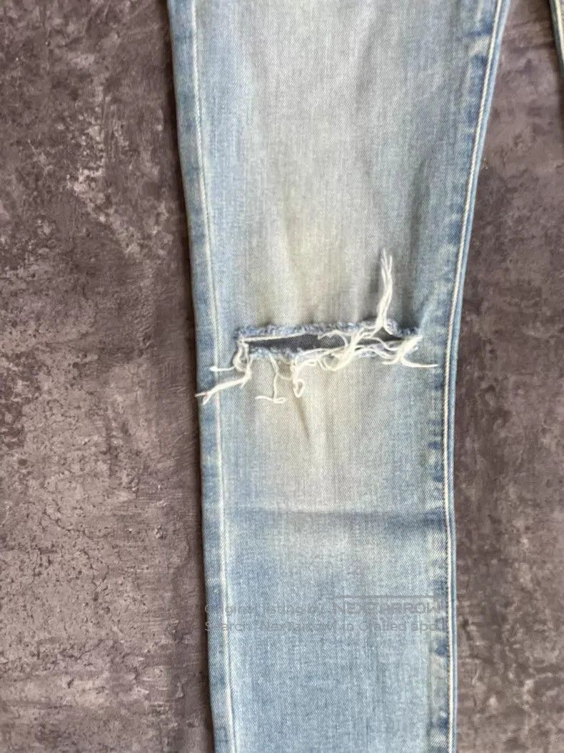 Saint Laurent Paris Saint Laurent Paris Light Blue Faded Cat Whisker Single Kn Size US 27 - 5 Thumbnail
