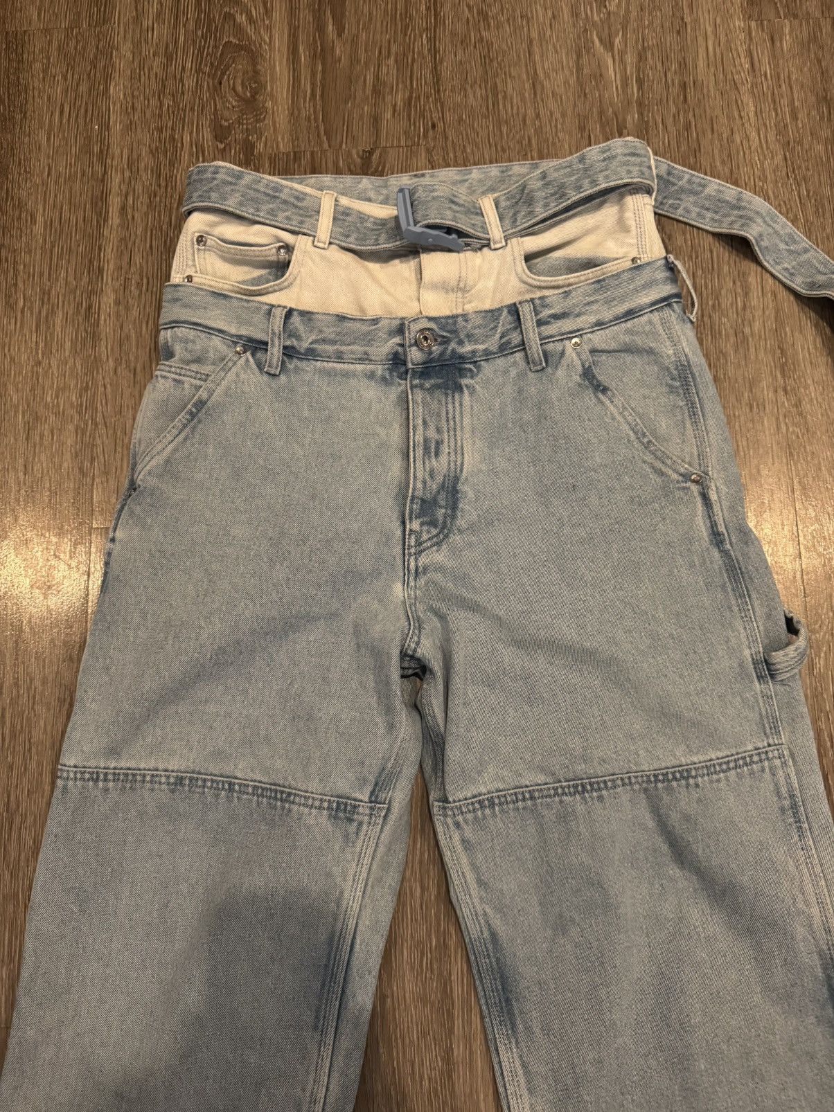 Off-White Off White Double Waist Double Knee Baggy Denim Jeans 30 Size US 30 / EU 46 - 5 Thumbnail