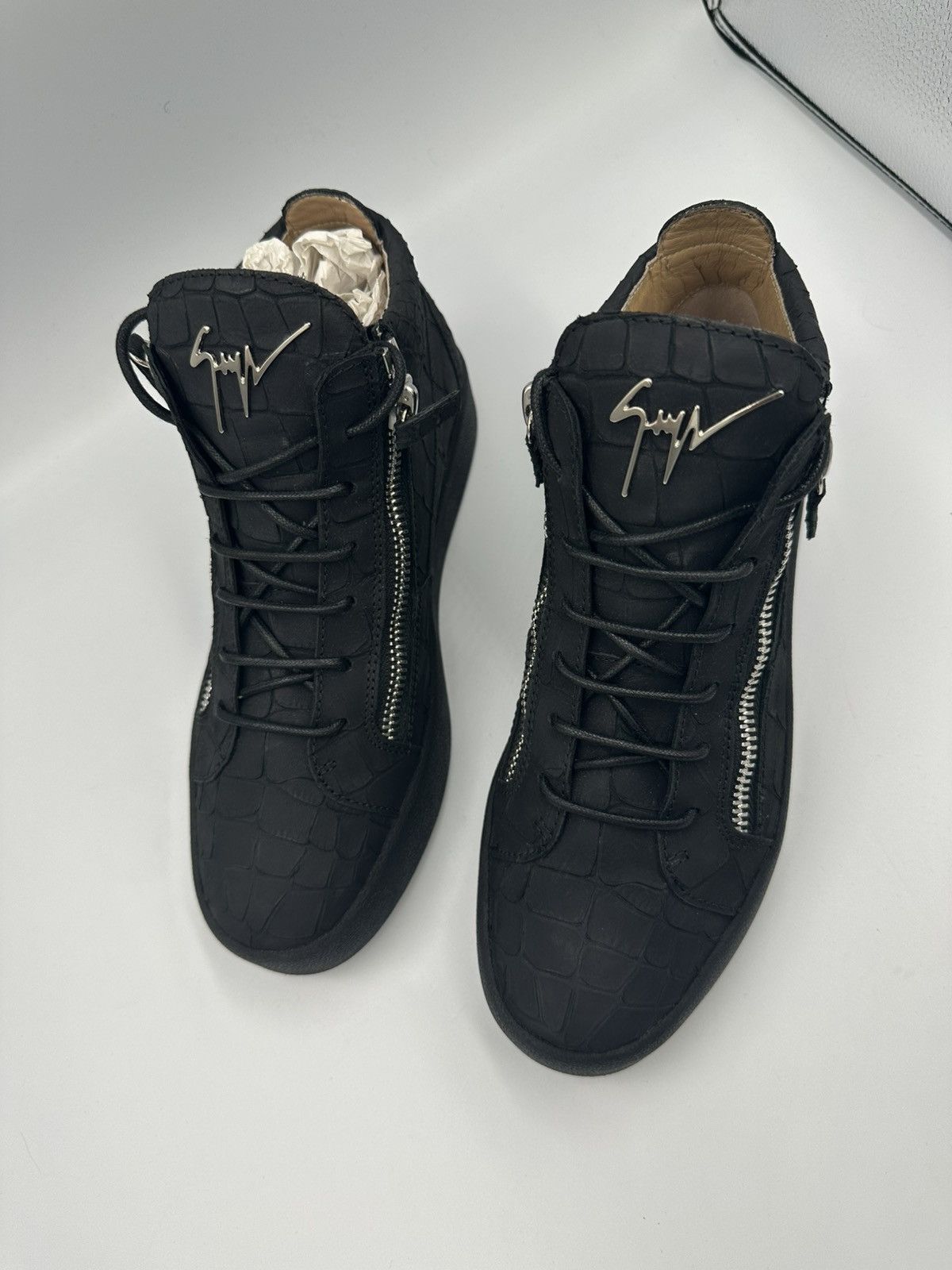 Giuseppe Zanotti Giuseppe Zanotti Hightop Croc Print Sneakers Size US 7.5 / EU 40-41 - 12 Thumbnail