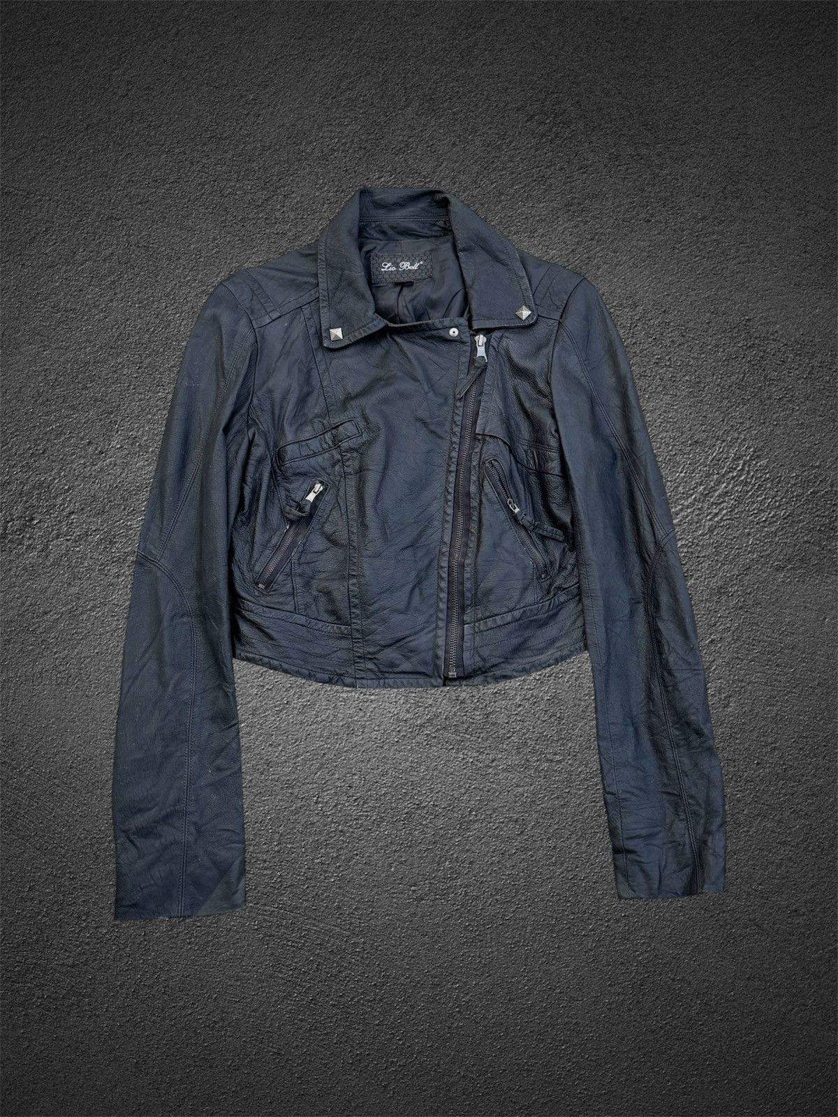 14th Addiction Leather Jacket Vkei Croped Asymmetrical 14th kmrii Styled Size US S / EU 44-46 / 1 - 1 Thumbnail