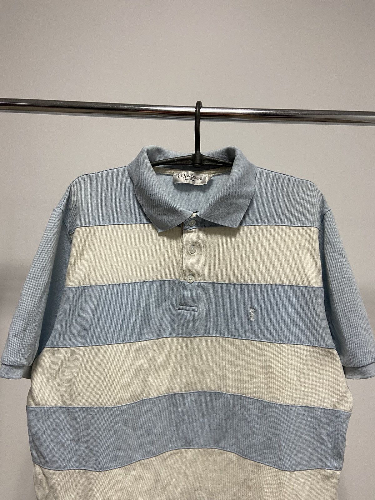Vintage × Yves Saint Laurent Yves Saint Laurent T Shirt striped Small YSL Logo Y2K Size US L / EU 52-54 / 3 - 2 Thumbnail