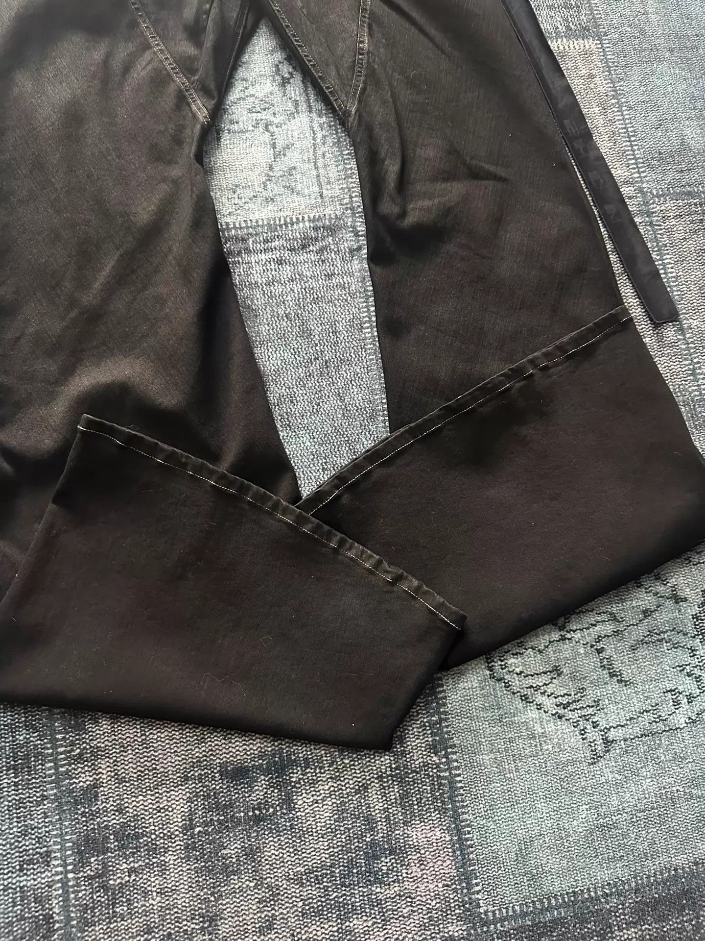 Rick Owens Rick Owens Bootcut Waxed Black Denim OG No Straps Size US 34 / EU 50 - 3 Thumbnail