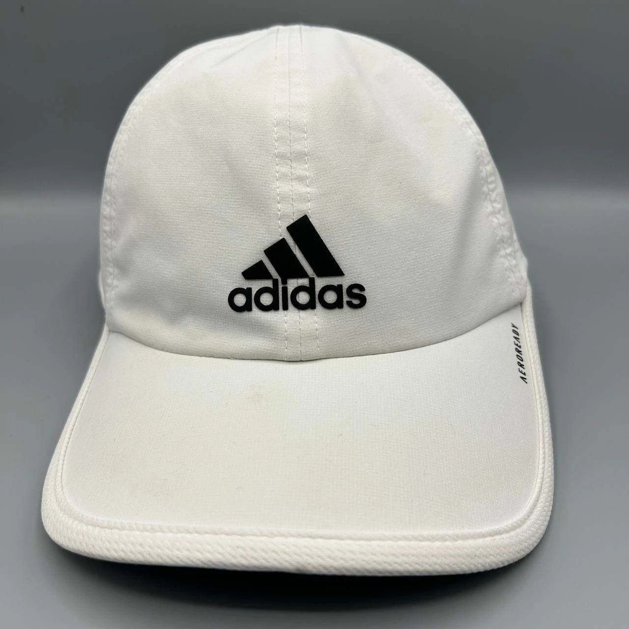 Adidas Adidas 3 Stripes Aeroready Hat Men White Gray Strap Back Cap Size ONE SIZE - 1 Thumbnail