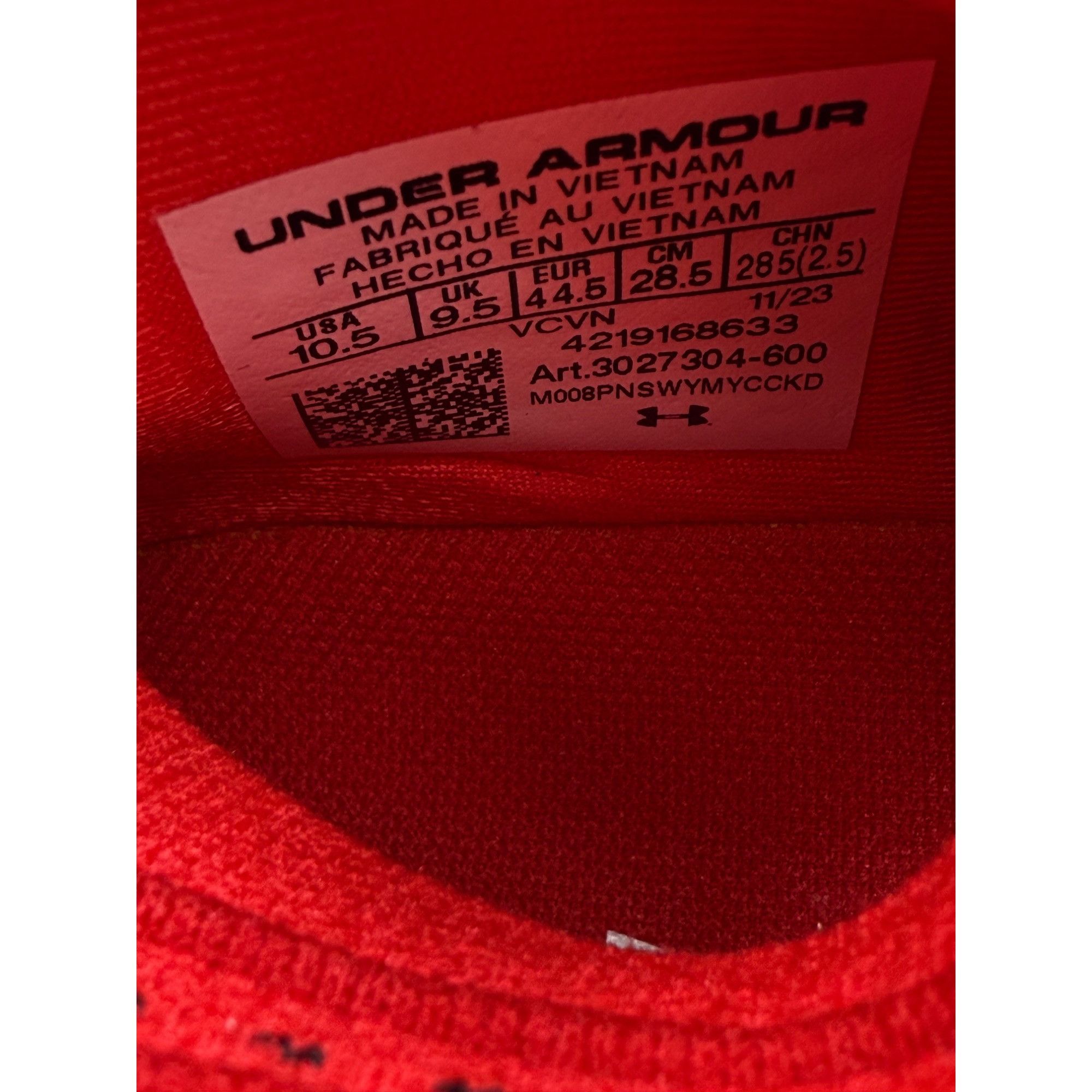 Under Armour Size 10.5 - Under Armour Highlight 2 MC Knit Red Football Cl Size US 10.5 / EU 43-44 - 8 Thumbnail