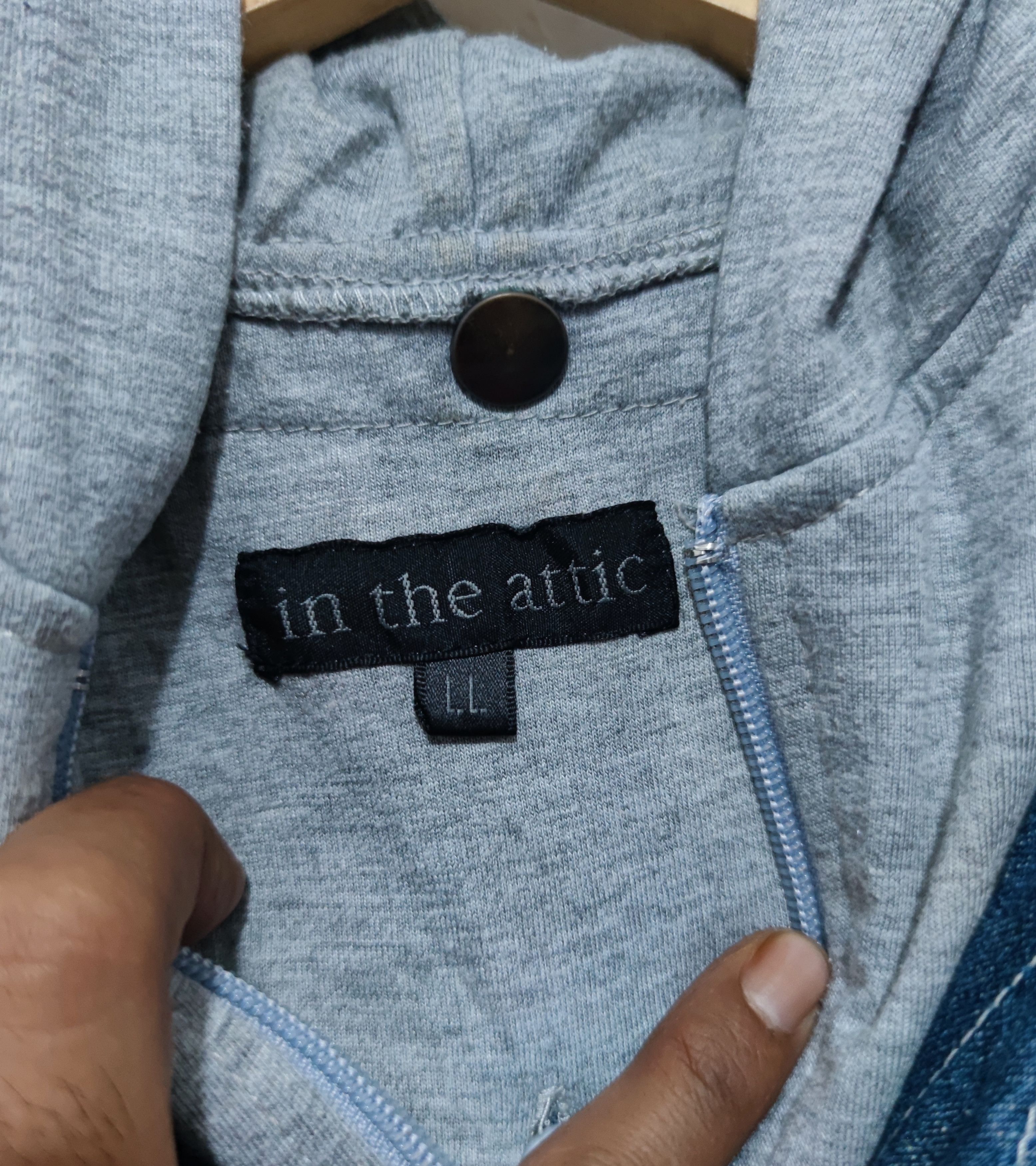 Hysteric Glamour × In The Attic × Japanese Brand Distressed Denim Jacket Hoodie Size US L / EU 52-54 / 3 - 7 Thumbnail