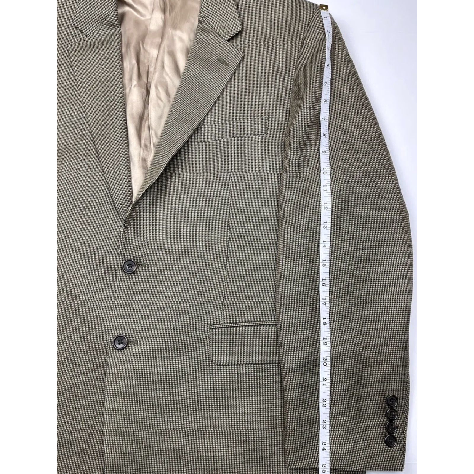 Ralph Lauren VINTAGE Lauren Ralph Lauren Sport Coat Jacket 44 R Brown Check Silk Wool Classic Mens Size US S / EU 44-46 / 1 - 6 Thumbnail