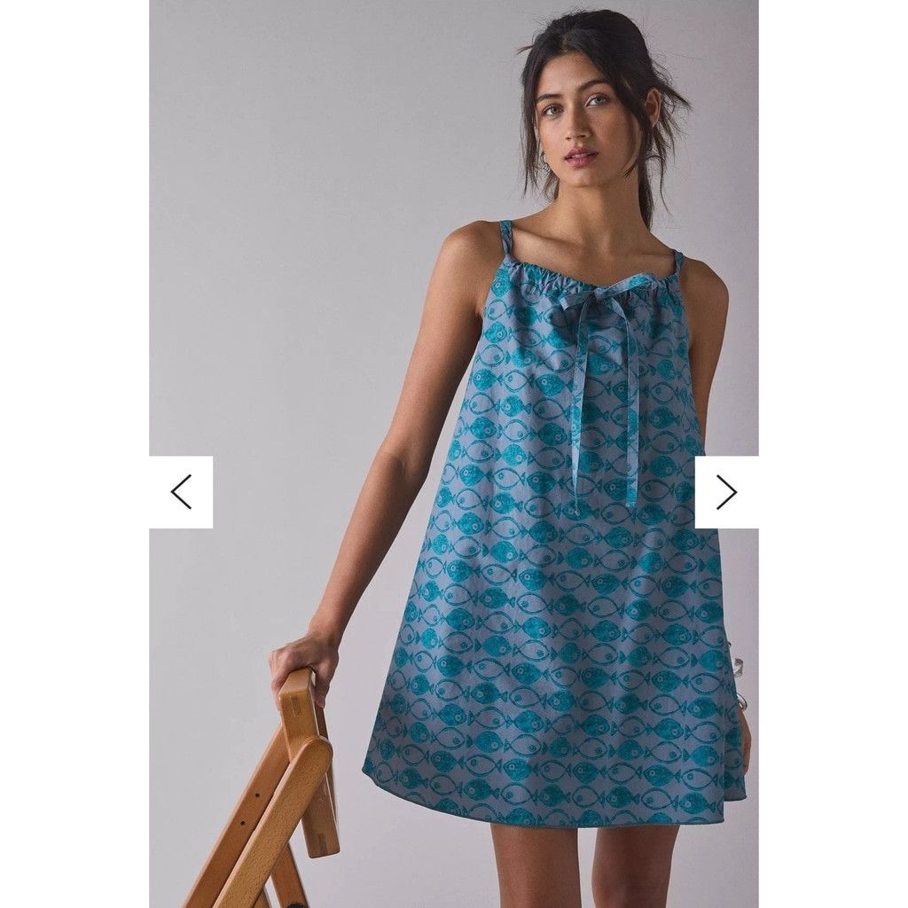 Urban Outfitters BDG Fish Print Tie-Front Mini Dress | NWT | Urban Outfitters Size XXS / US 00 / IT 34 - 3 Thumbnail