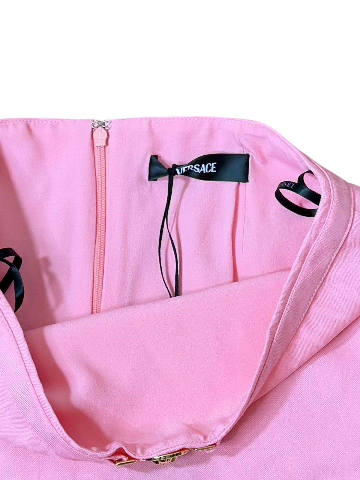 Versace Versace Pink Wool Skirt with Medusa Belt - Size 44 Size 30" / US 8 / IT 44 - 4 Thumbnail